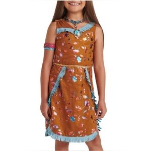 Disney Pocahontas COSTUME 3 pc. Dress Necklace Armband Set 7 8 Halloween Play